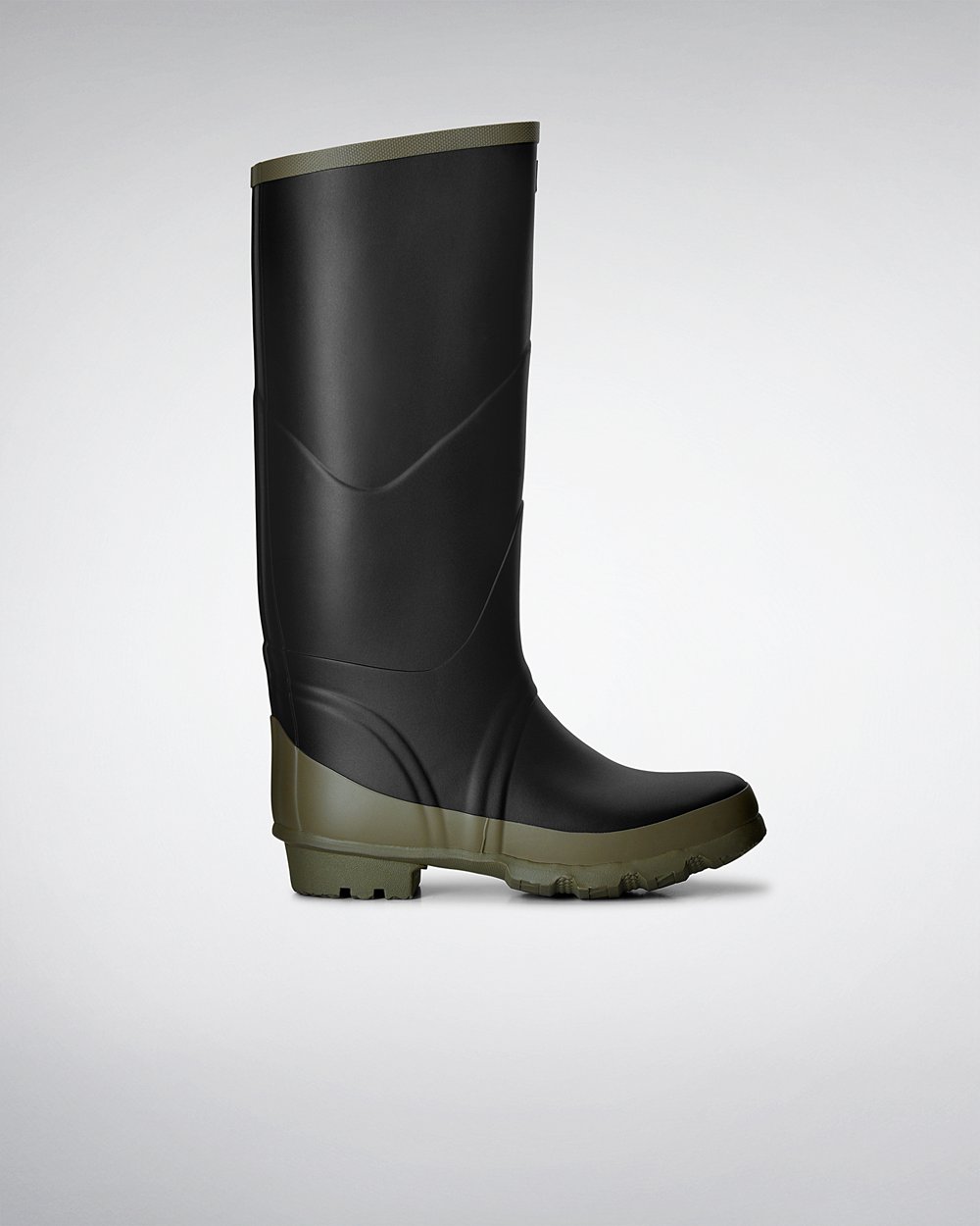 Hunter Mujer Argyll Bullseye Full Knee - Botas de Lluvia Negras - 510-EMSZHN